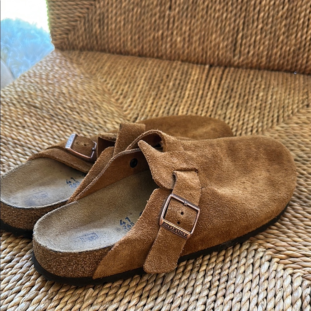 Birkenstock Tan Suede Slip-Ons
